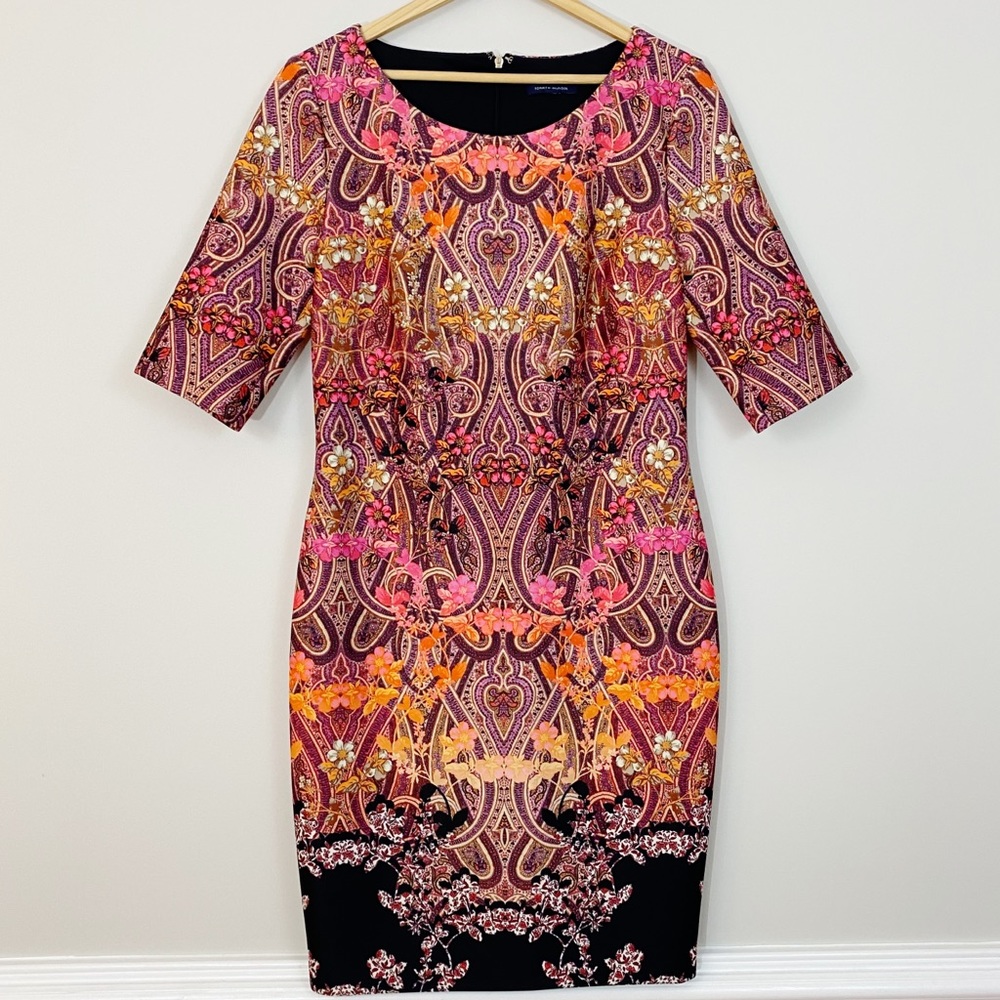 Tommy Hilfiger Multi Color Floral Scuba Sheath Dress